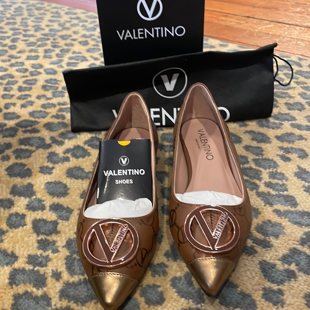 Valentino flats made in Italy size 7 Rosa brown